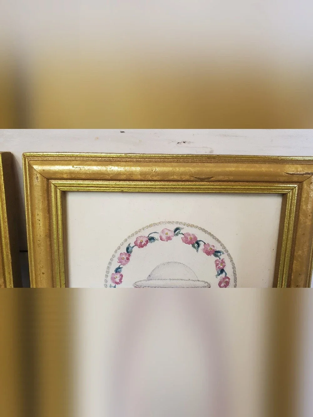 2 Jennie Lee Framed Teapot & Teacup Prints Gold Frames Cottagecore Grandmacore